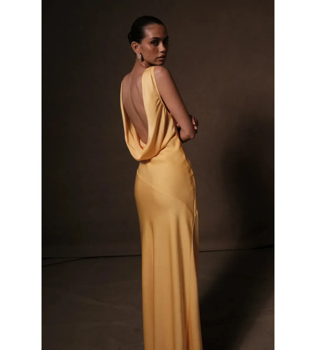 Meshki Nadia Satin Maxi Dress in Lemon Size S/AU8 for rent on The Volte - main image