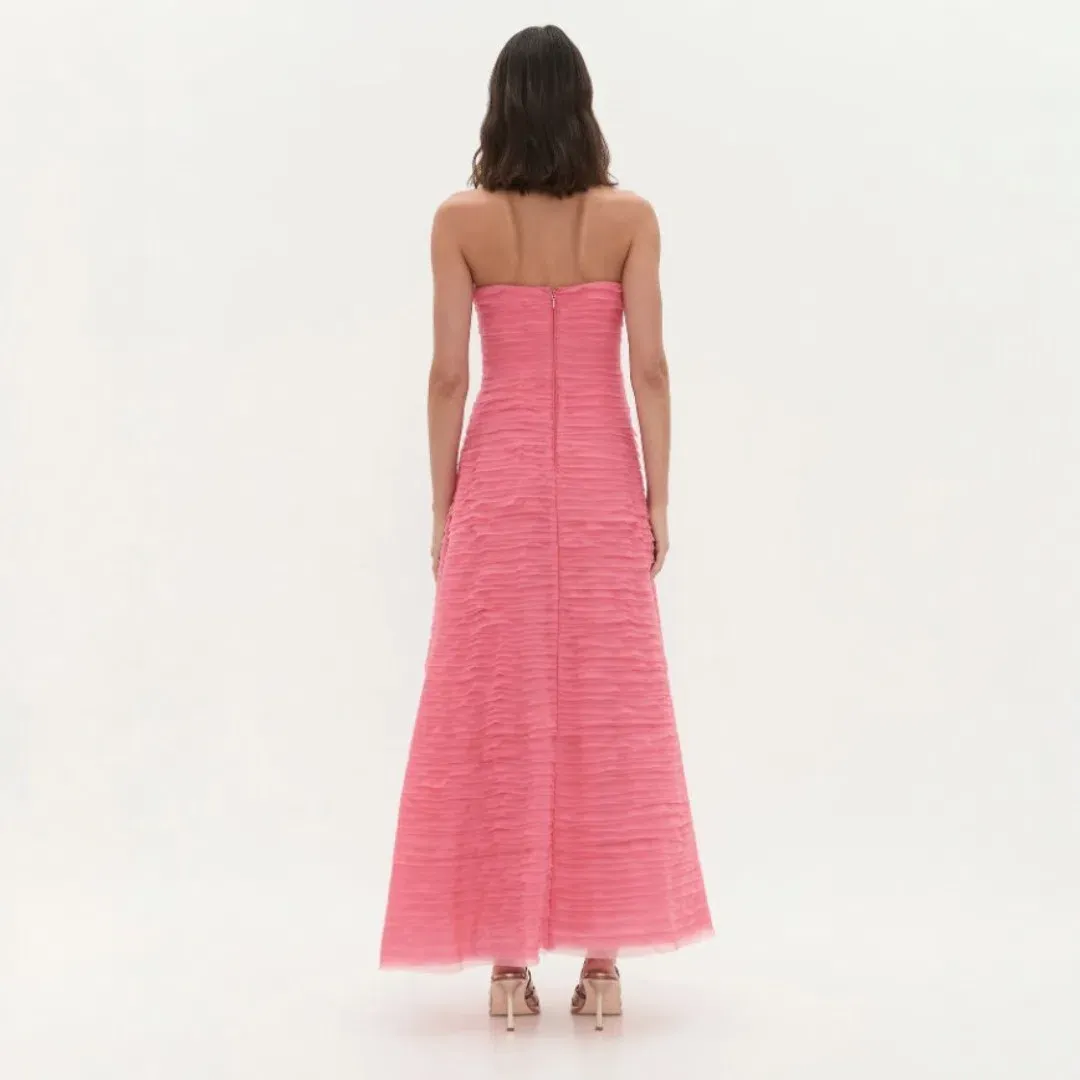 AJE Soundscape Maxi Dress In Guava Pink Size 12 for rent on The Volte - main image
