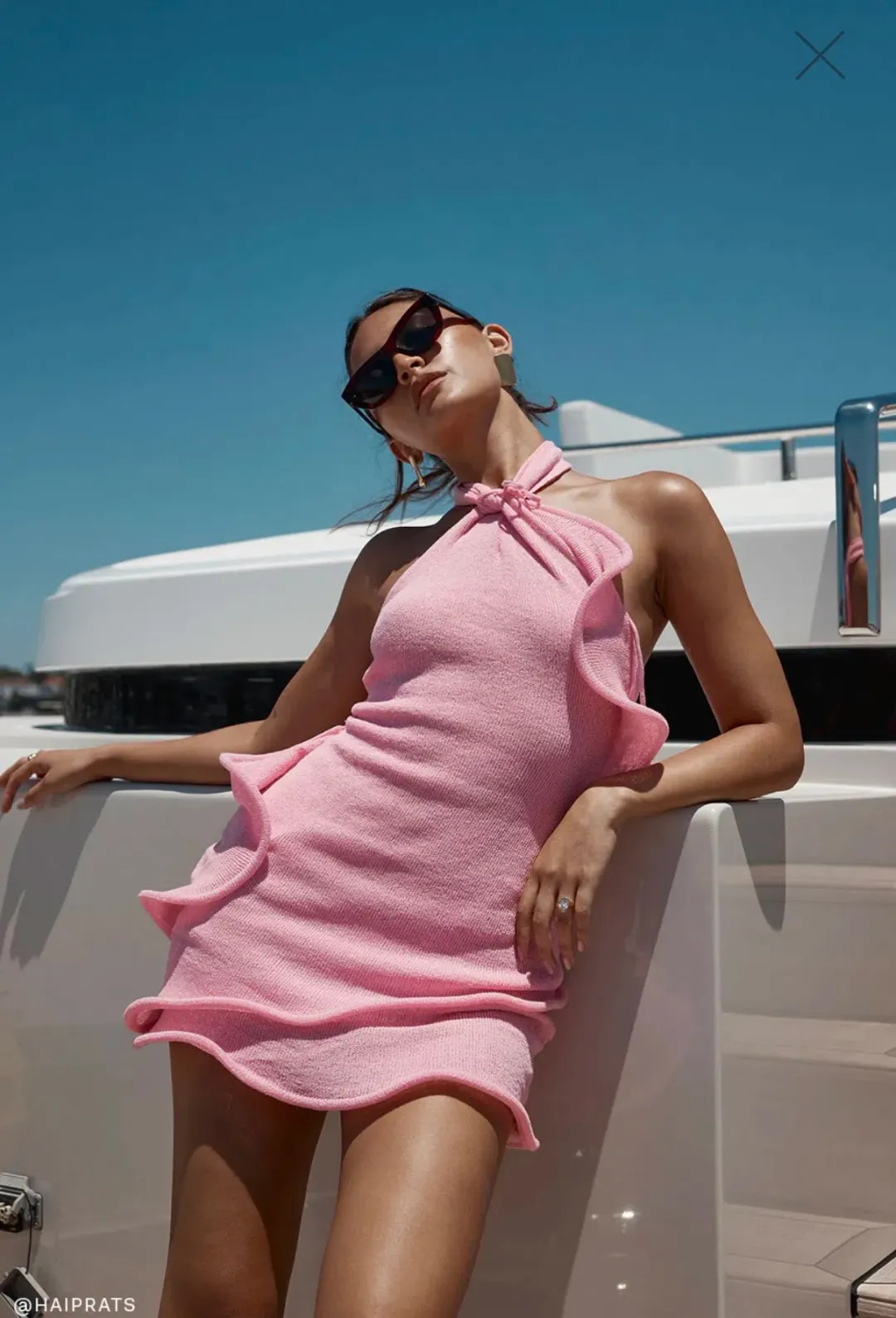 Meshki - Caprice Halter Knit Mini Dress for rent on The Volte - main image