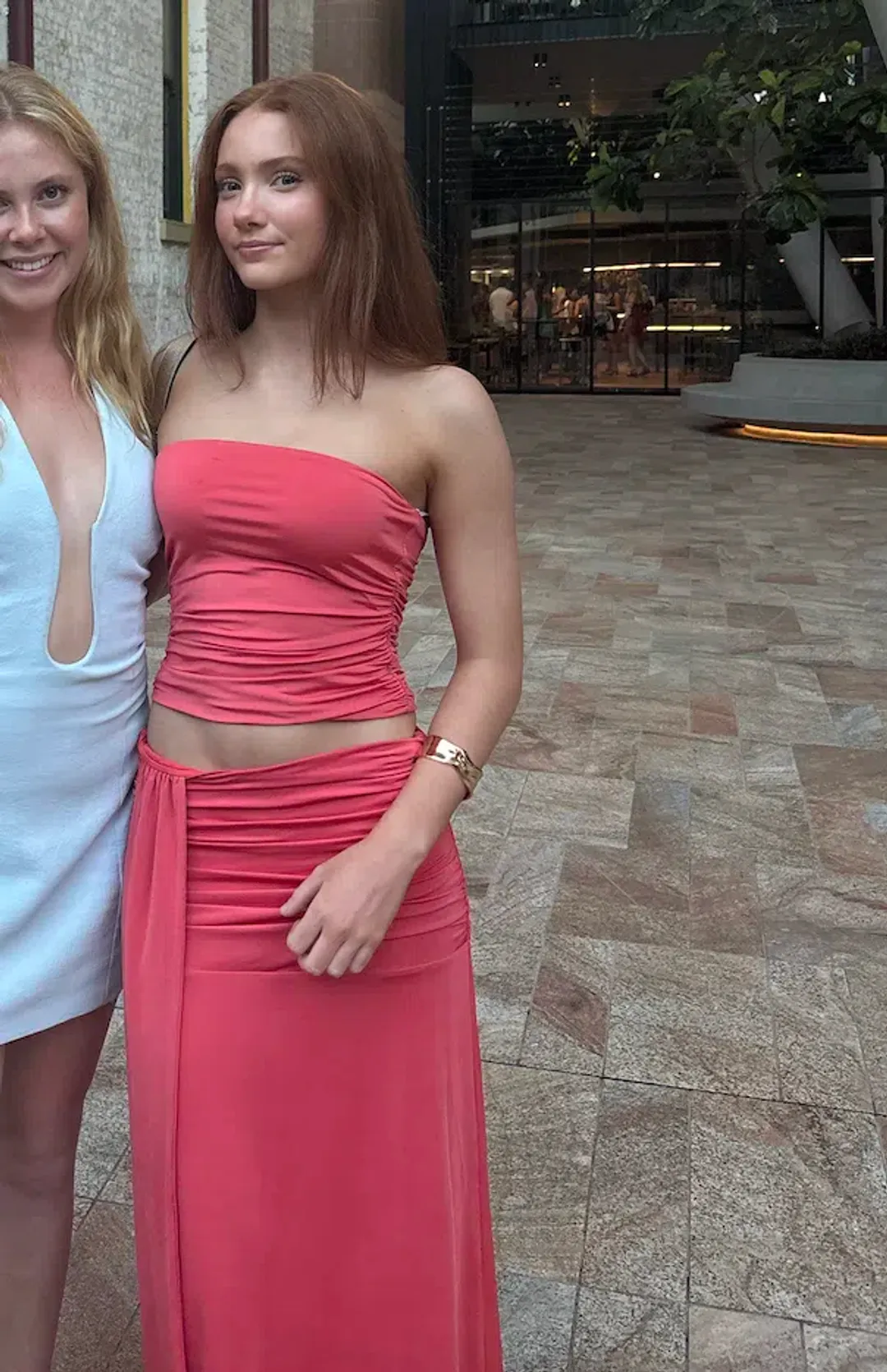 Ownley Rihannon Top and Saskia Skirt Set Coral for rent on The Volte - main image