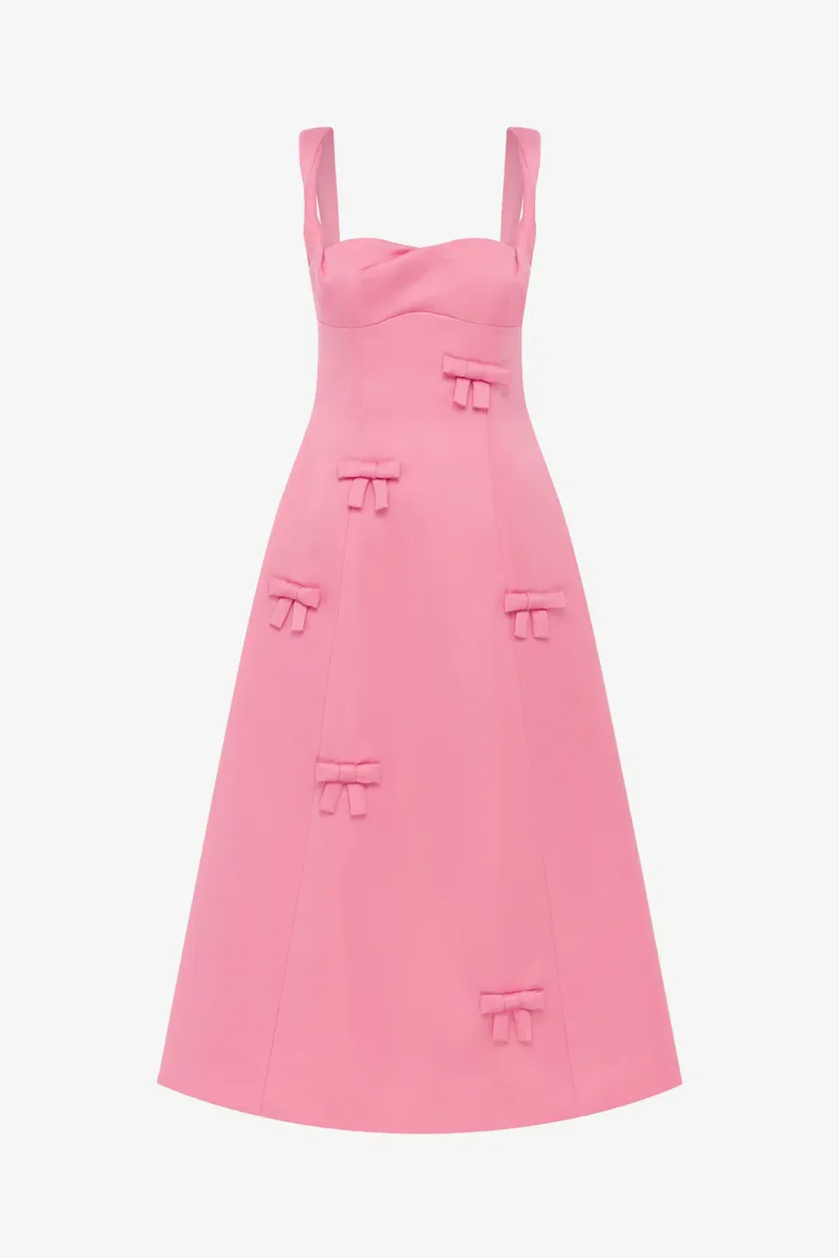 Leo Lin Beatrice Bow Midi Dress Fuchsia Size 14 for rent on The Volte - main image