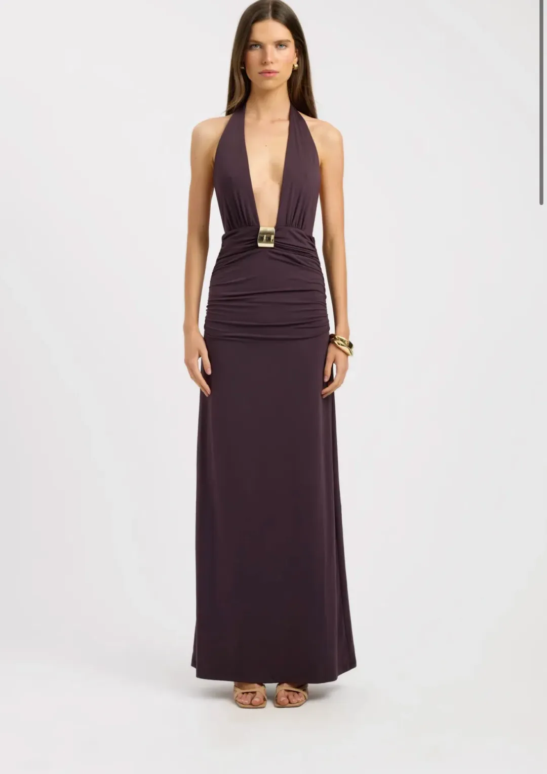 Kookai Elari Maxi Dress Cocoa US2 AU6 for rent on The Volte - main image