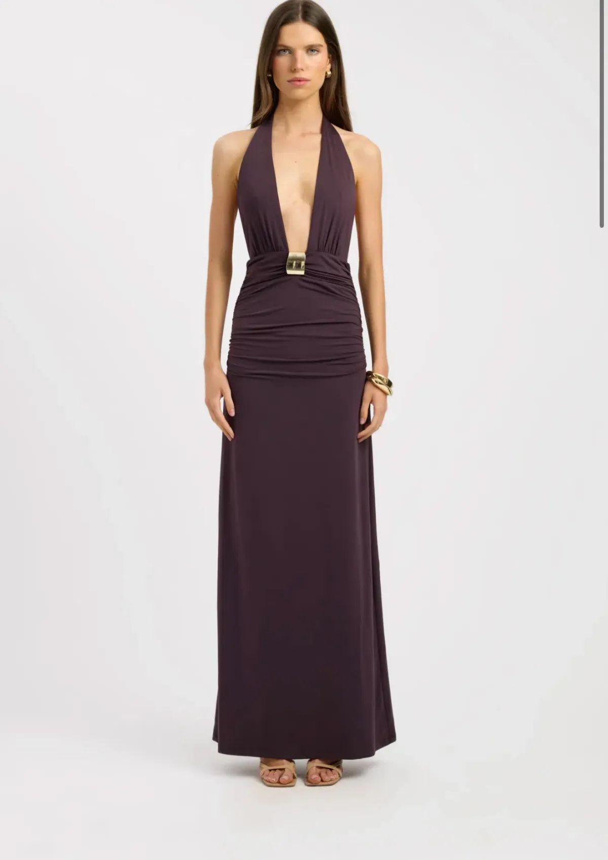 Kookai Elari Maxi Dress Cocoa US2 AU6 for rent on The Volte - main image