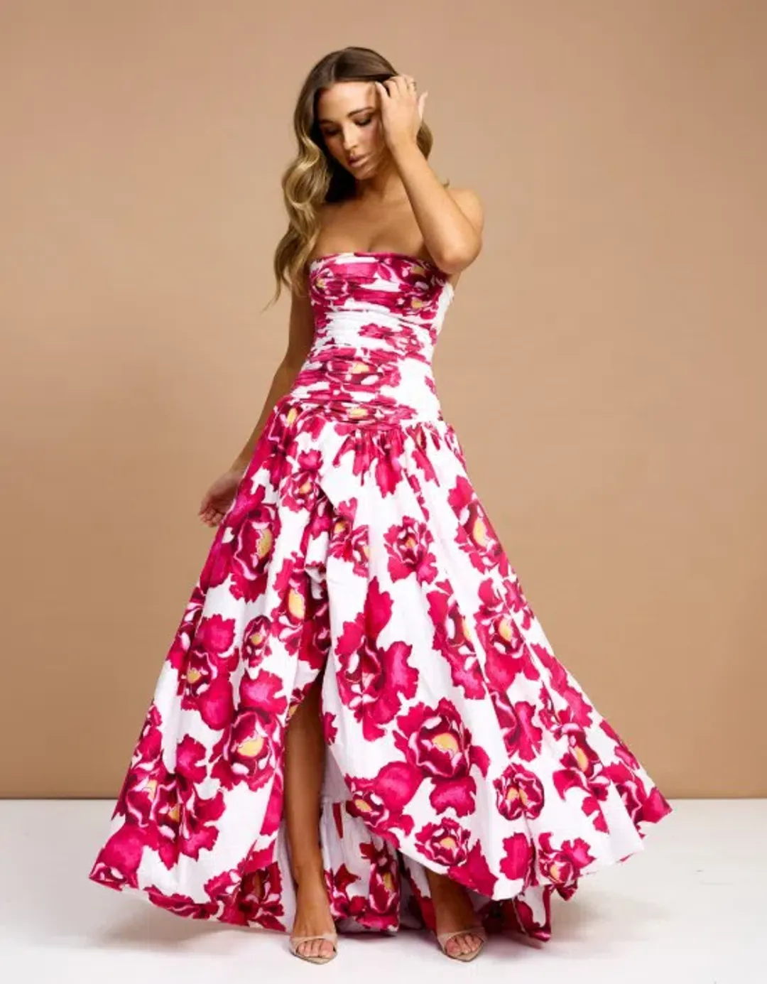 Aje Behold Maxi Dress Boldly Blooming Pink Floral Size 10 for rent on The Volte - main image