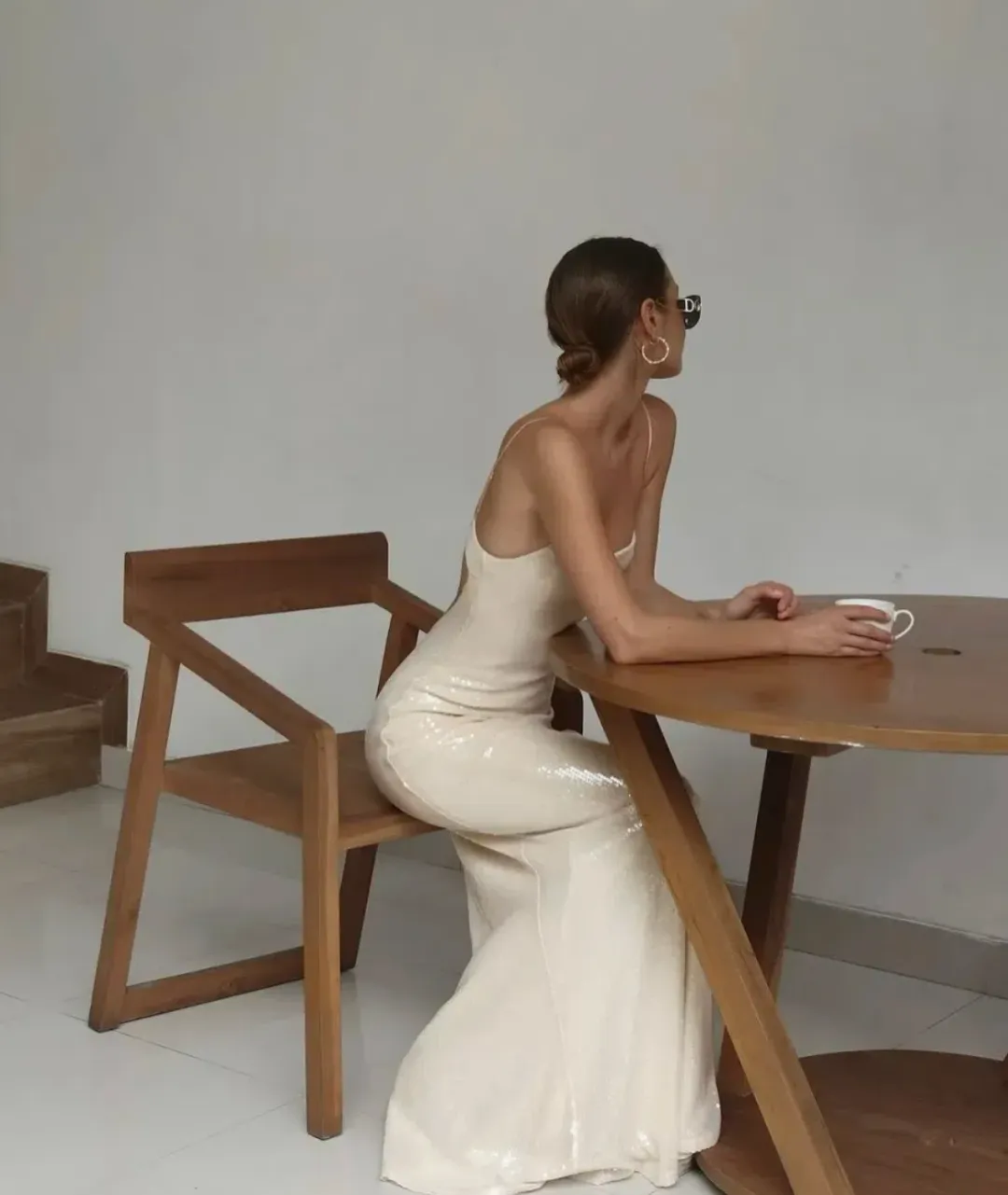 BENNI | JULIANO SEQUIN SLIP DRESS | LIGHT TOFFEE | SIZE 8 (S) for rent on The Volte - main image