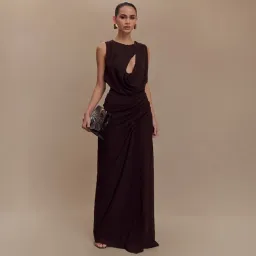 MESHKI Oria Maxi Dress - Cacao Brown Size Small  for rent on The Volte - image 1