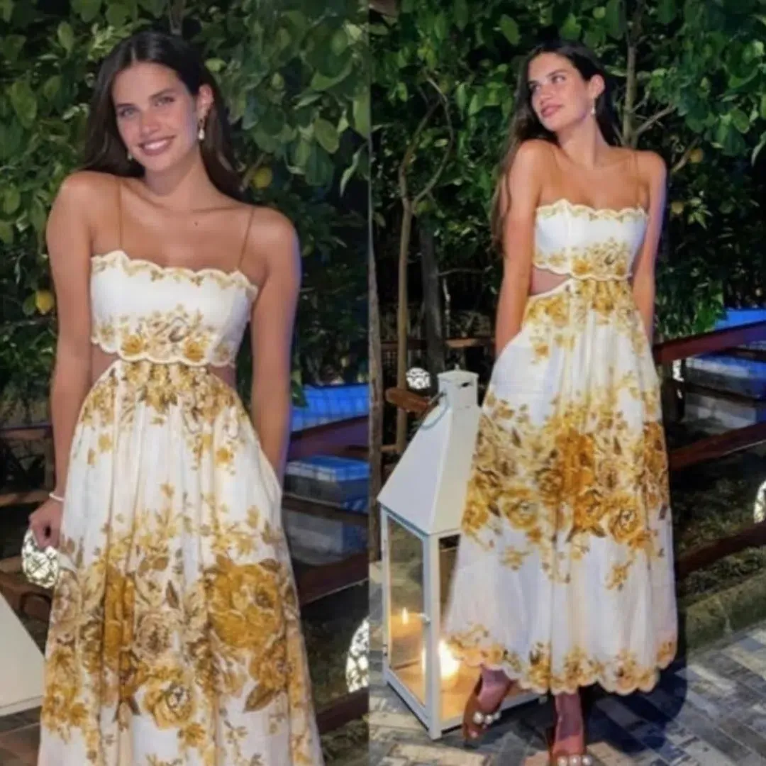 Zimmermann Aliane Scallop Midi Dress Size 2 / 12 AU for rent on The Volte - main image