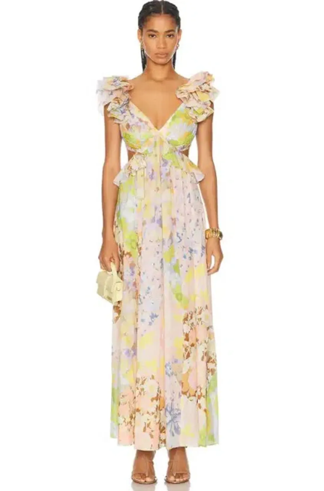 ZIMMERMANN POP RUFFLE SLEEVE MAXI for rent on The Volte - main image
