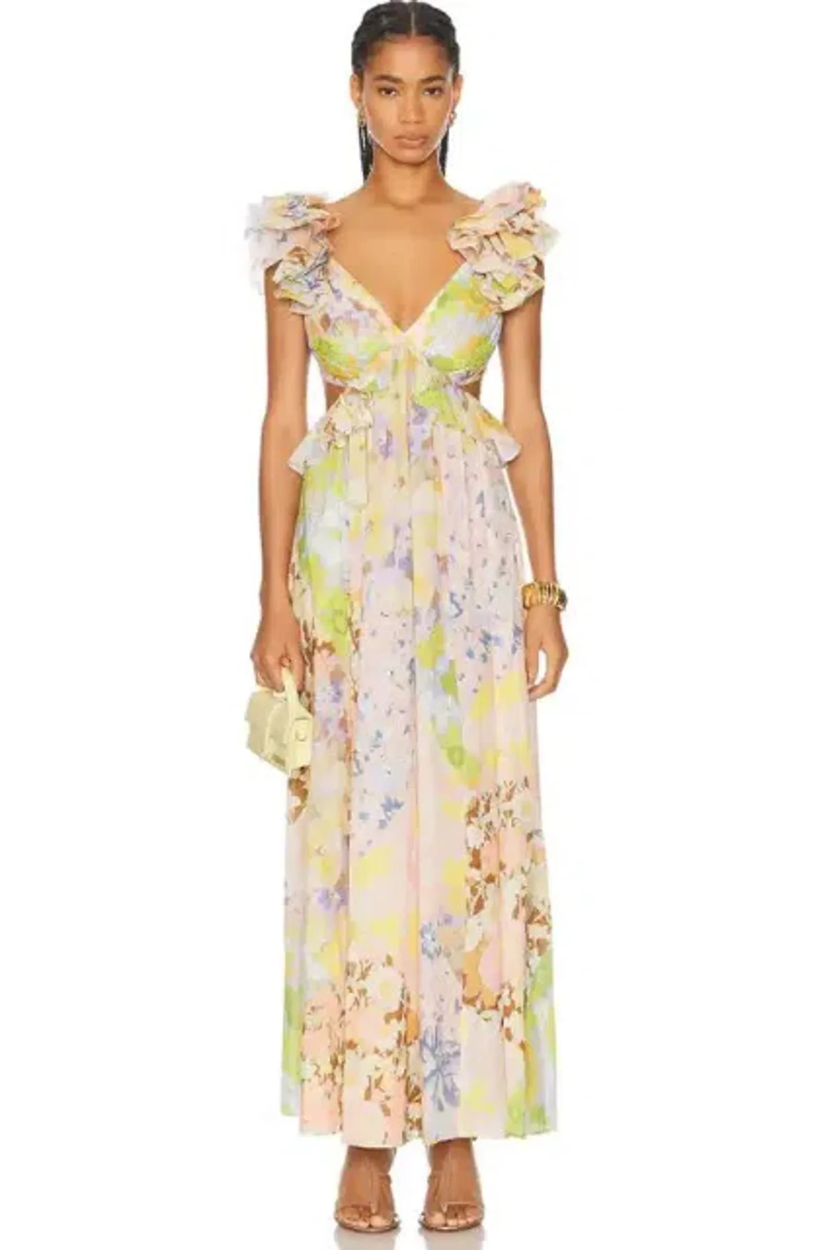 ZIMMERMANN POP RUFFLE SLEEVE MAXI for rent on The Volte - main image