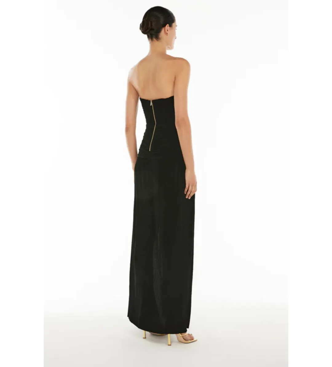 Manning Cartell Double Time Pleat Strapless Dress in Black Size AU4 for rent on The Volte - main image