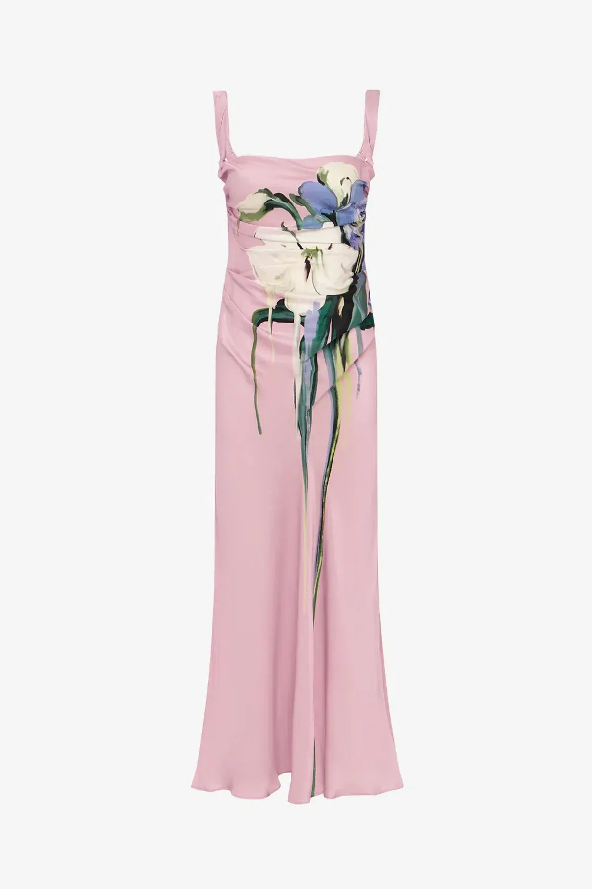 Leo Lin Valentina Maxi Dress Bouquet Print in Pastel Pink Size 14 for rent on The Volte - main image