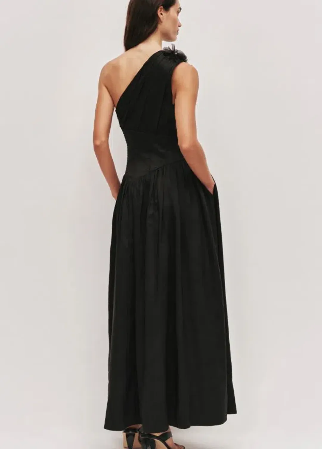Aje Demi Midi Dress in Black Size 12 for rent on The Volte - main image