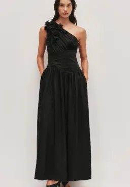 Aje Demi Midi Dress in Black Size 12 for rent on The Volte - image 1