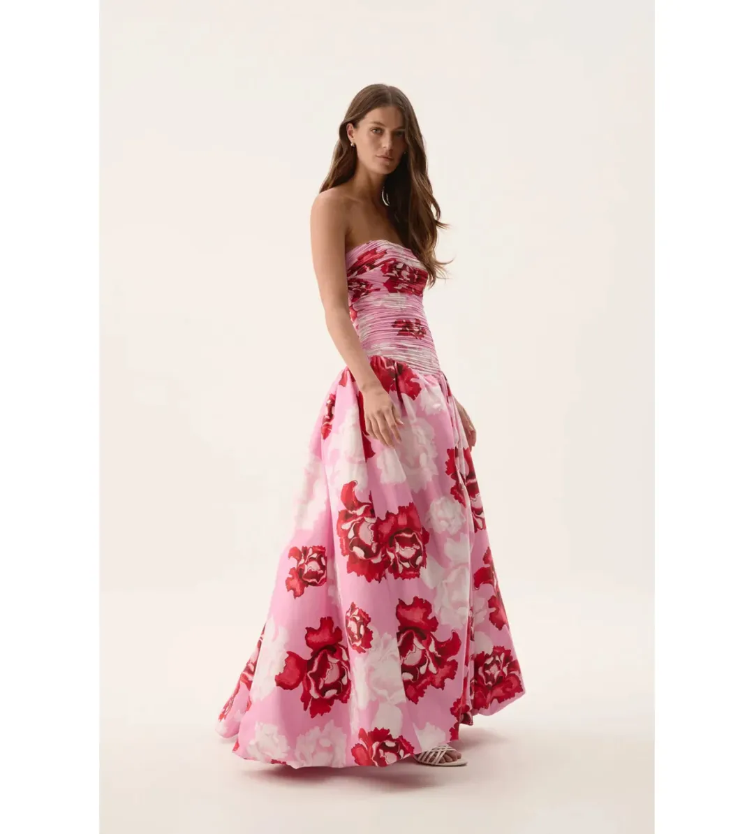 Aje Behold Maxi Dress in Pink Boldly Blooming Size AU6 for rent on The Volte - main image