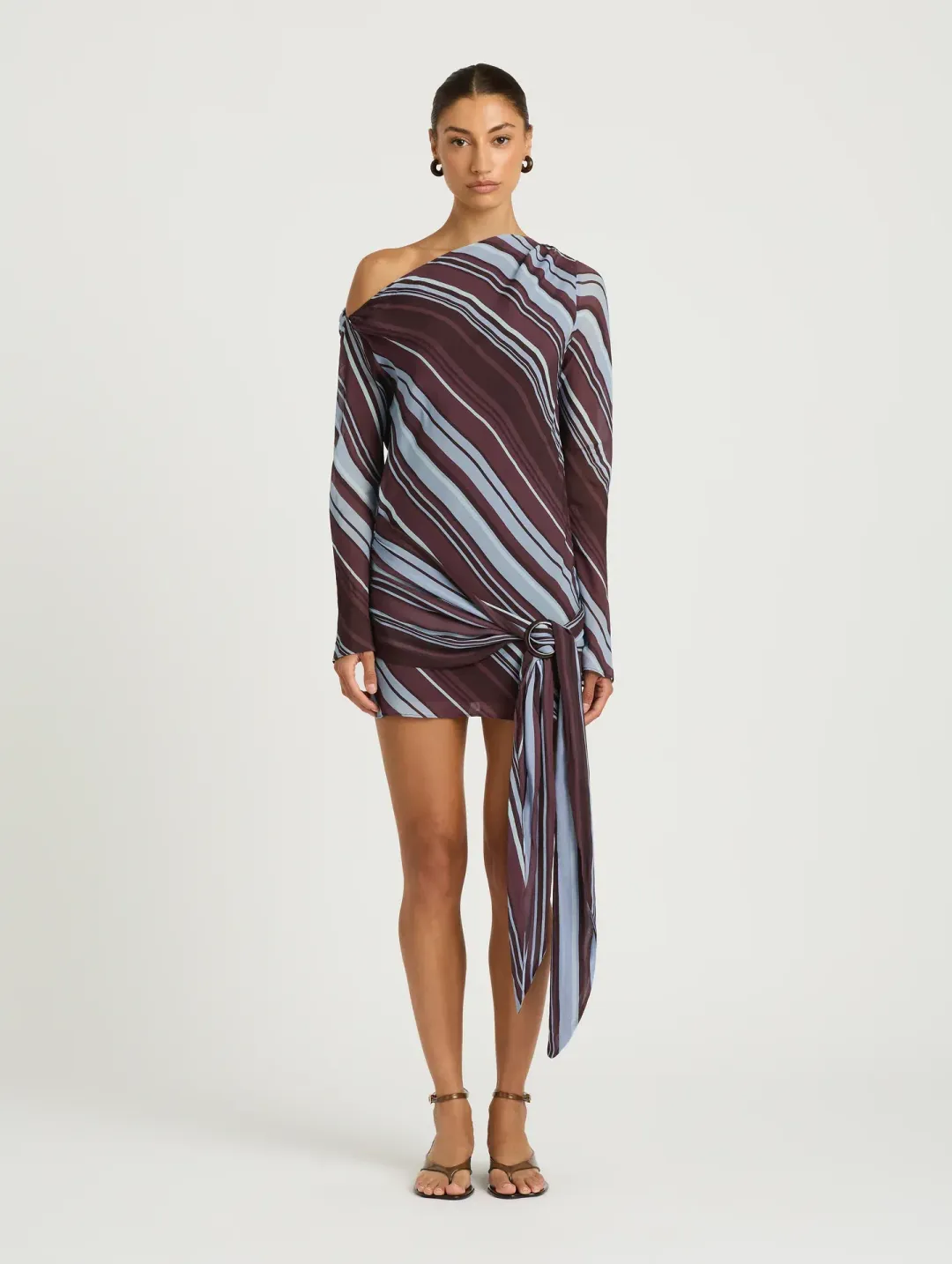 Benni Elise Mini Dress size 10 Midnight Stripe  for rent on The Volte - main image