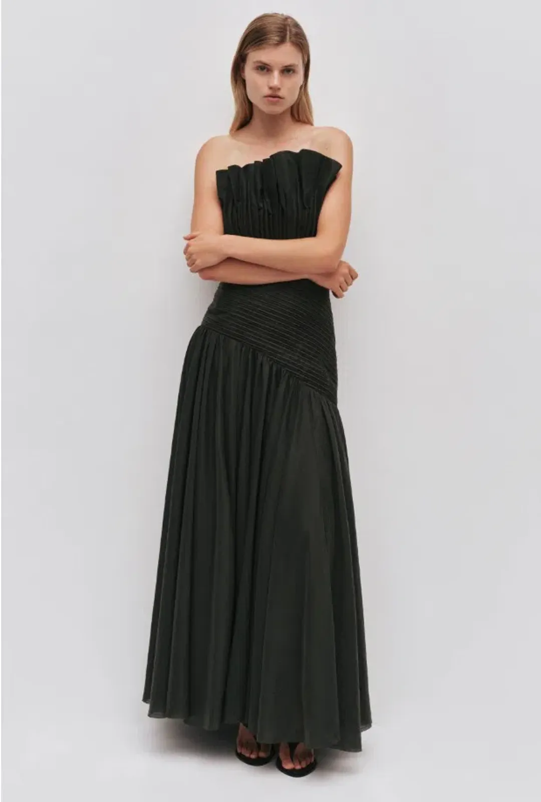 Aje Aquiline Maxi Dress in Hunter Green Size 8 for rent on The Volte - main image