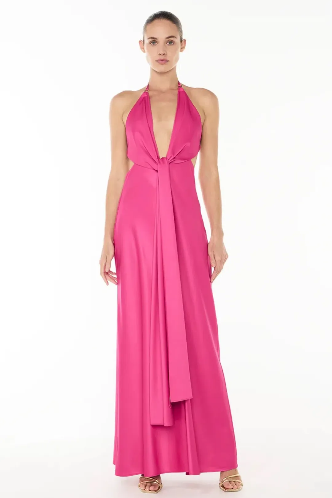 Evening Trance Slip Dress in Fuchsia by Manning Cartell Size 8 for rent on The Volte - main image