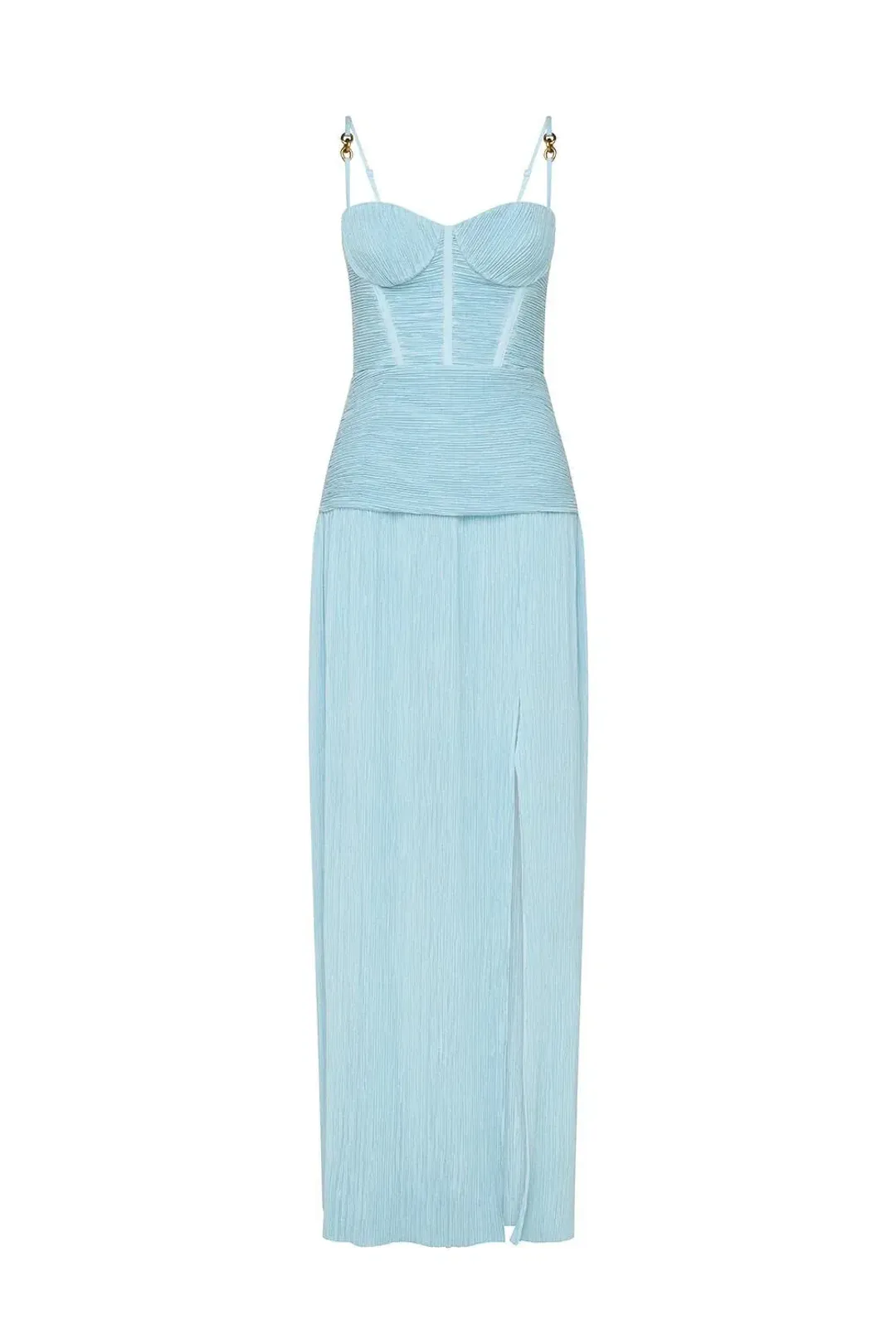 Manning Cartell Double Time Pleat Dress Maxi Acqua Spritz Size AU 6 for rent on The Volte - main image