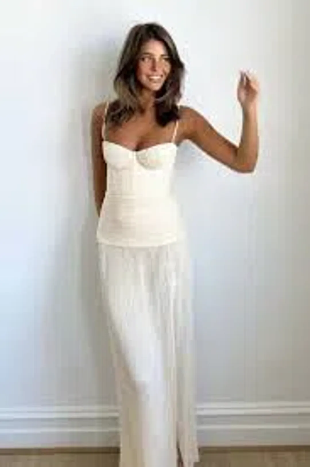 Manning Cartell Double Time Pleat Dress Nougat Size AU 6 for rent on The Volte - main image