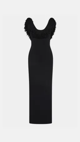 Sir Marcelline Fringe Gown in Black Size 1 -S (8) for rent on The Volte - image 1