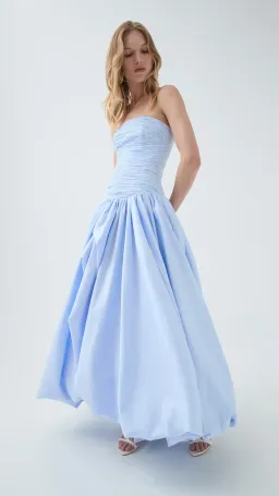 AJE Violette Bubble Hem Maxi Dress in Pearl Blue Size 6 for rent on The Volte - image 1