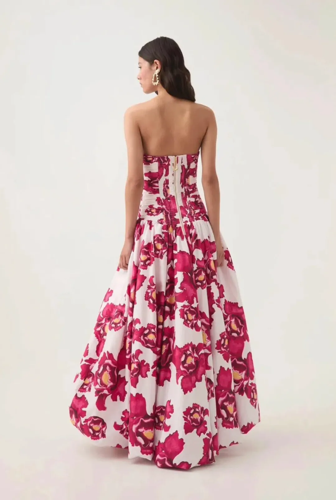 AJE Behold Pink and White Floral Maxi Dress for rent on The Volte - main image