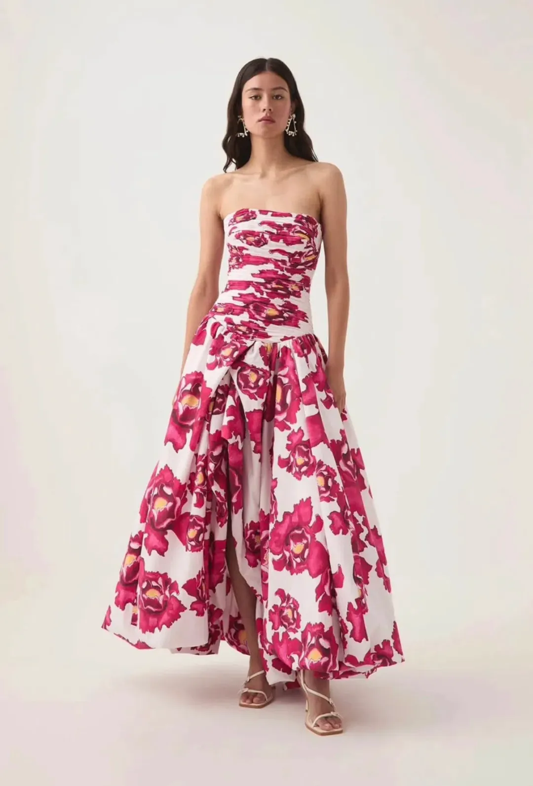 AJE Behold Pink and White Floral Maxi Dress for rent on The Volte - main image