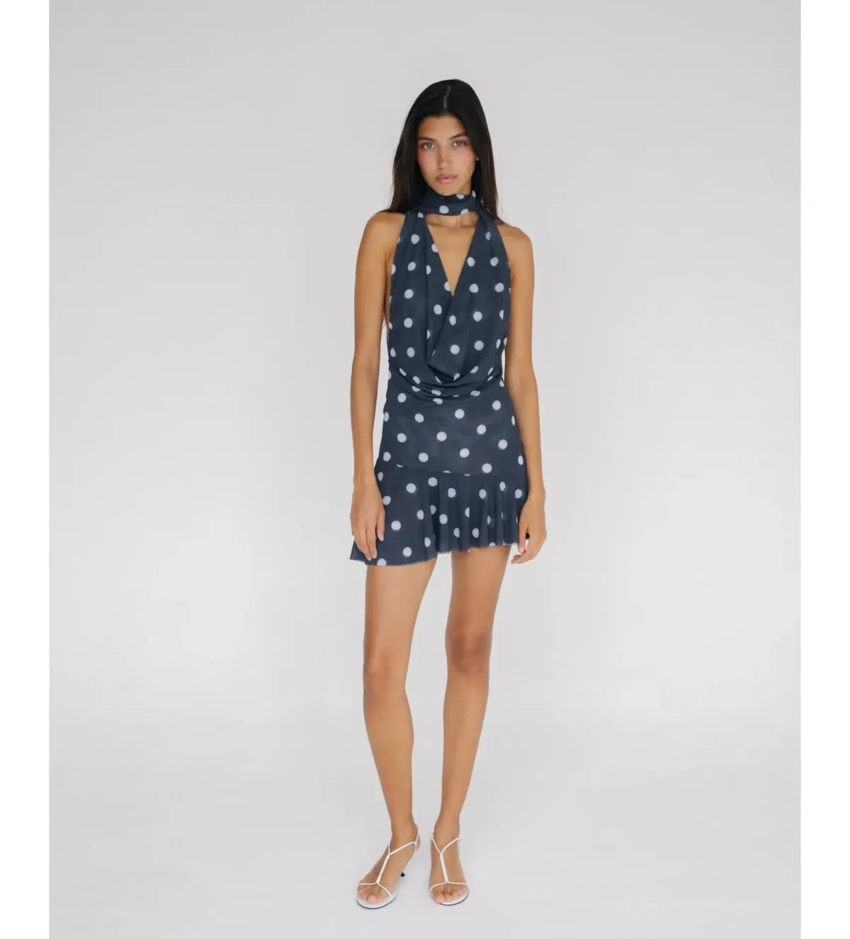 Cielle Lunares Mini Dress in Polka Dot Size S/AU8 for rent on The Volte - main image