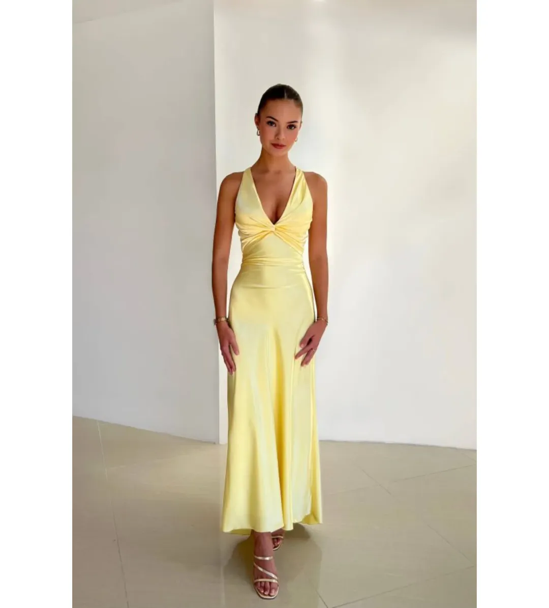 Ruth Tarvydas Goddess Gown in Yellow Size AU6 for rent on The Volte - main image