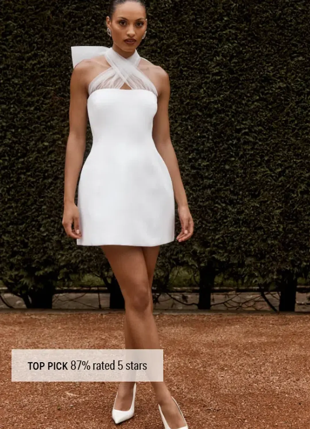 Maryam Tulle Bow Mini Dress - White for rent on The Volte - main image