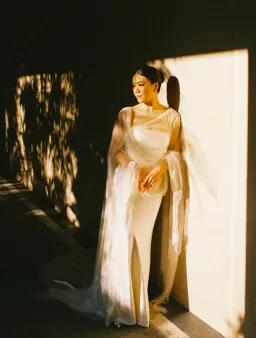 Danielle Frankel Pleated Lace Applique Veil Floor Length for rent on The Volte - image 6