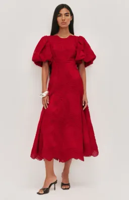 AJE Wave Midi Dress Scarlet red Size 10 for rent on The Volte - image 1