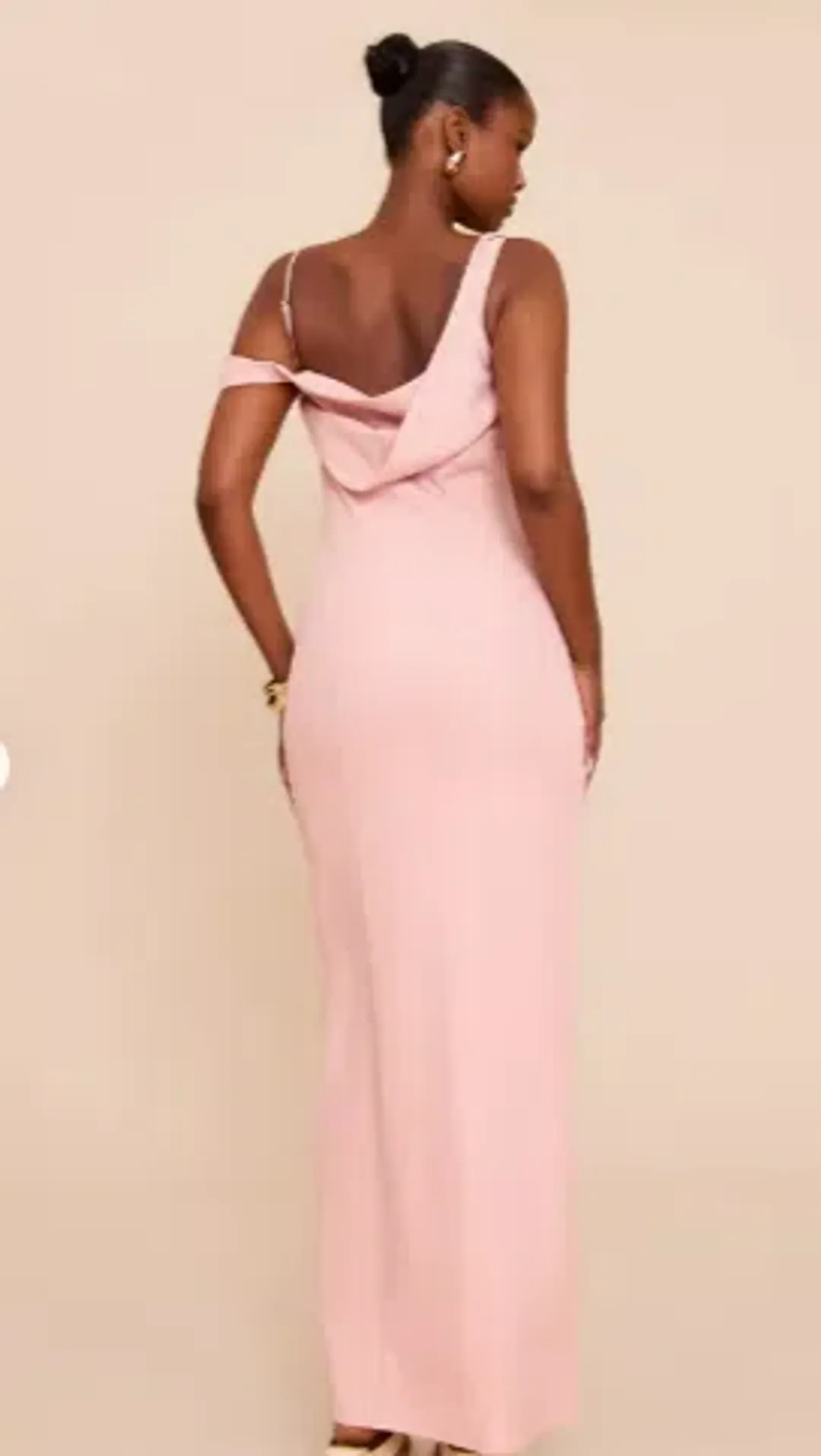 Pale Pink Woven Square Neck Maxi Dress - Pretty little things- Size 12 for rent on The Volte - main image
