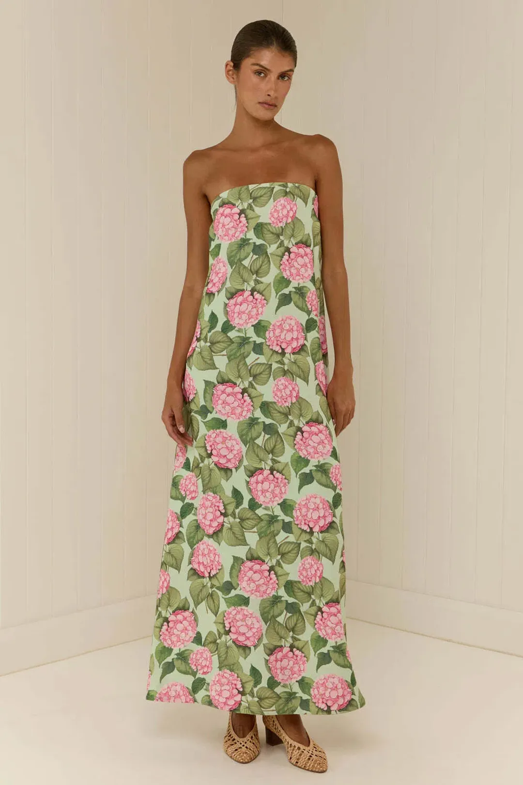 Palm Noosa Alessia Dress in Pink Jardin Size AU10 for rent on The Volte - main image