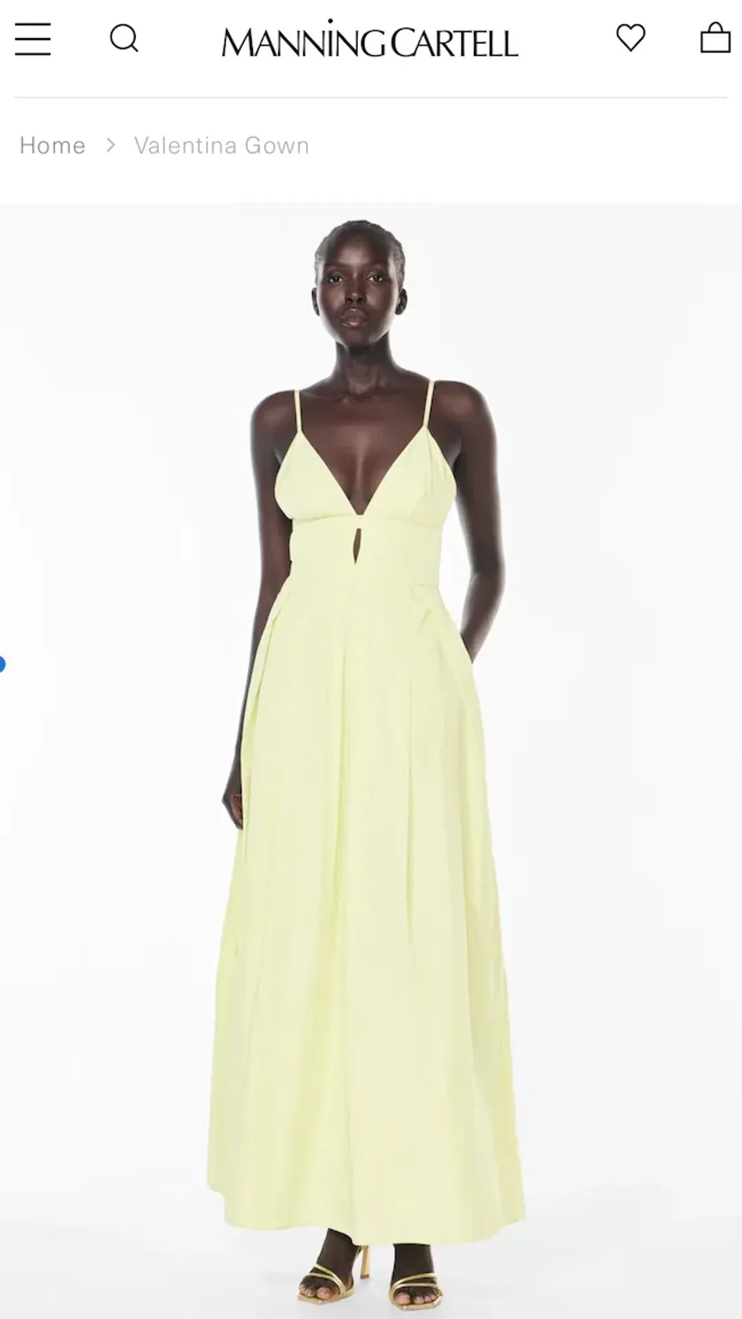 Manning Cartell Valentina Maxi Gown Lemon size 8  for rent on The Volte - main image