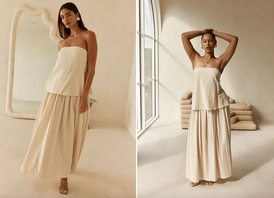 Sabo Skirt Aviana Maxi Dress Beige Size XS (6) for rent on The Volte - main image