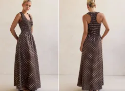 Runway Scout Annalee Maxi Dress (Chocolate Polka Dota) Size XS (6) for rent on The Volte - image 4