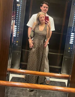 Runway Scout Annalee Maxi Dress (Chocolate Polka Dota) Size XS (6) for rent on The Volte - image 3