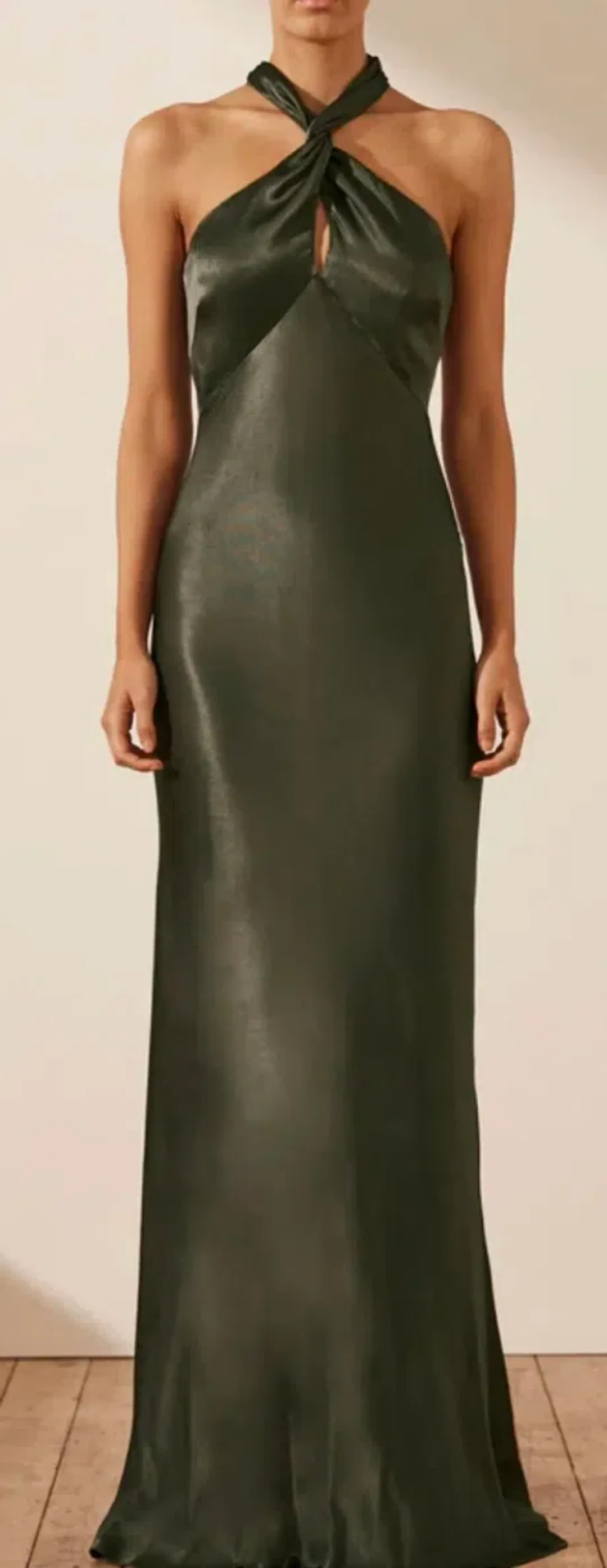 Shona Joy La Lune High Neck Twist Maxi Dress - Long Forest Size 6 for rent on The Volte - main image