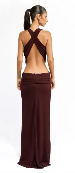 Mim and Bell, Yvette Dress in Burgundy size 6/XS for rent on The Volte - image 2