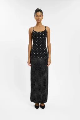 With Harper Lu Slip Maxi Dress in Black Polka Size S / AU 8 for rent on The Volte - image 1
