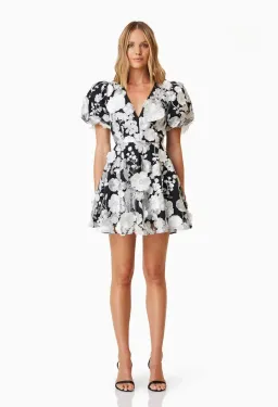 Elliatt Selene Floral Mini Dress Black Size M for rent on The Volte - image 1