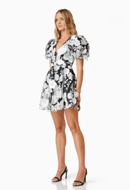 Elliatt Selene Floral Mini Dress Black Size M for rent on The Volte - image 3