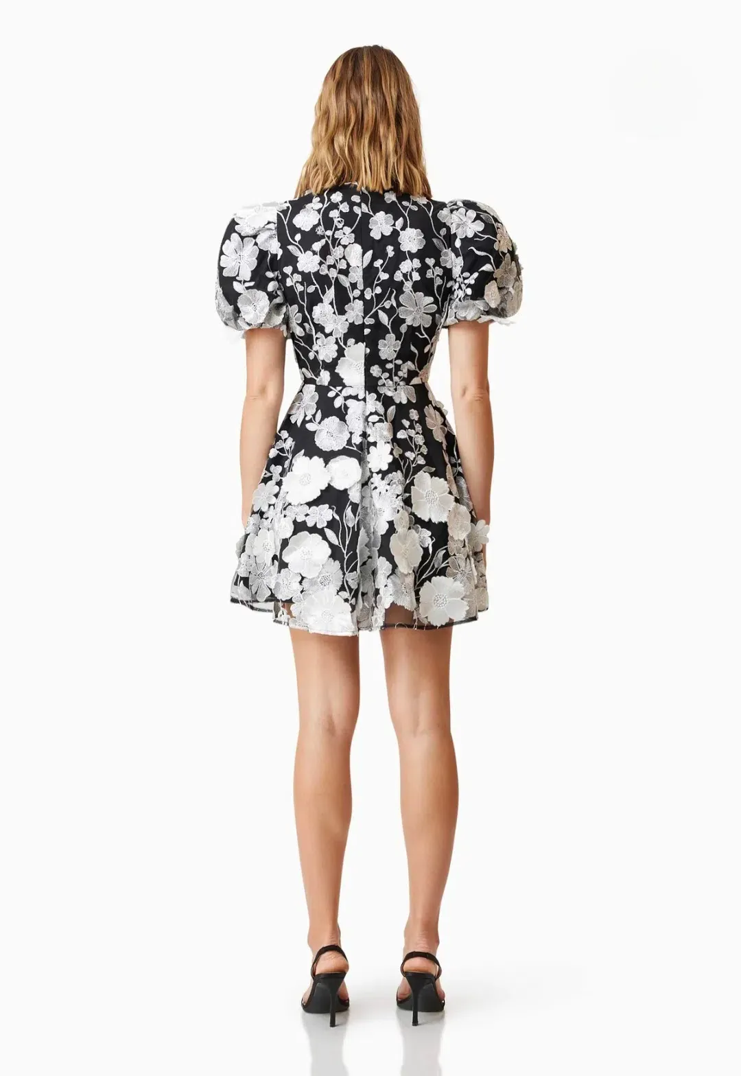 Elliatt Selene Floral Mini Dress Black Size M for rent on The Volte - main image