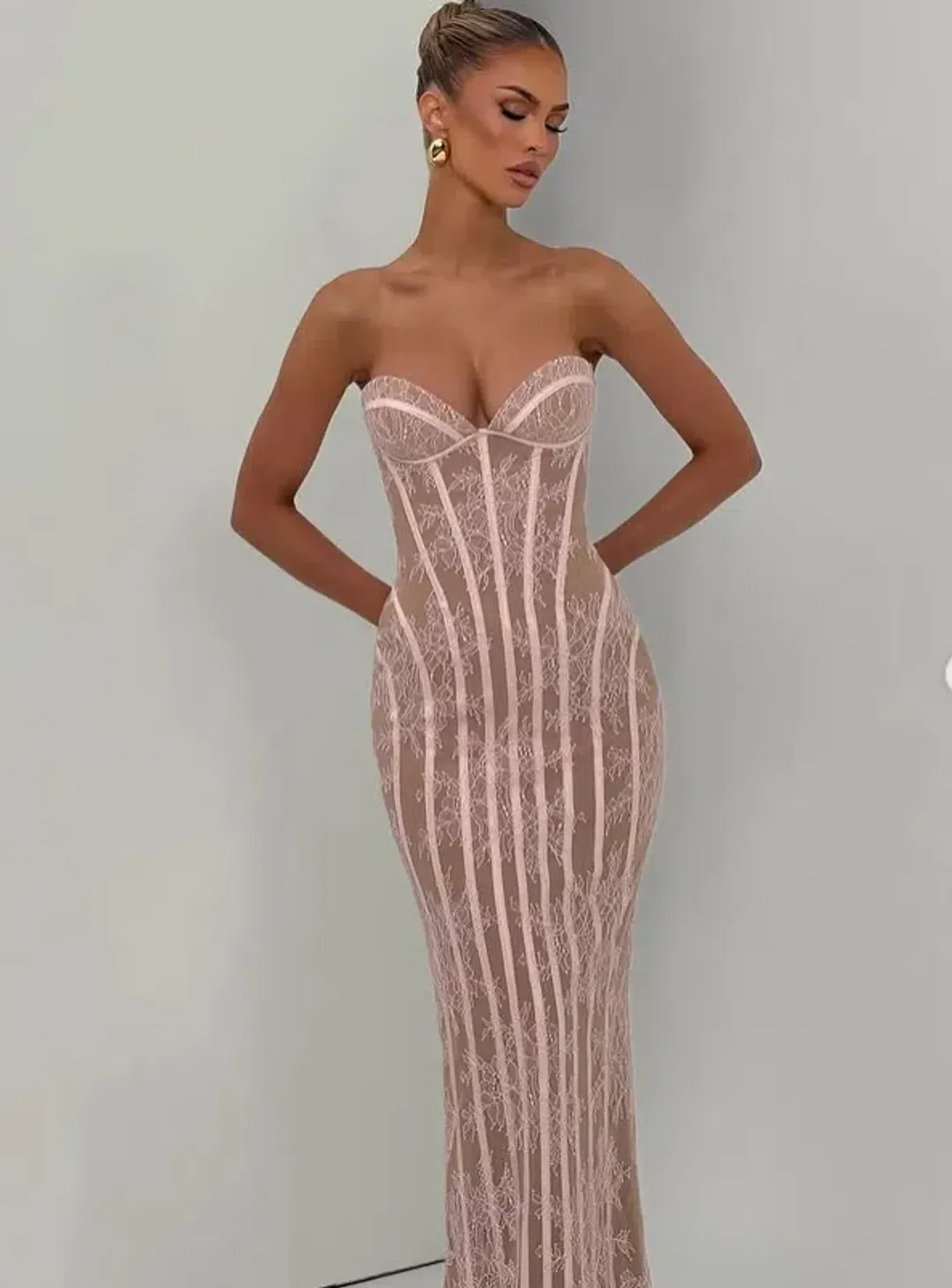 BABYBOO SIAN MAXI DRESS - BLUSH M for rent on The Volte - main image