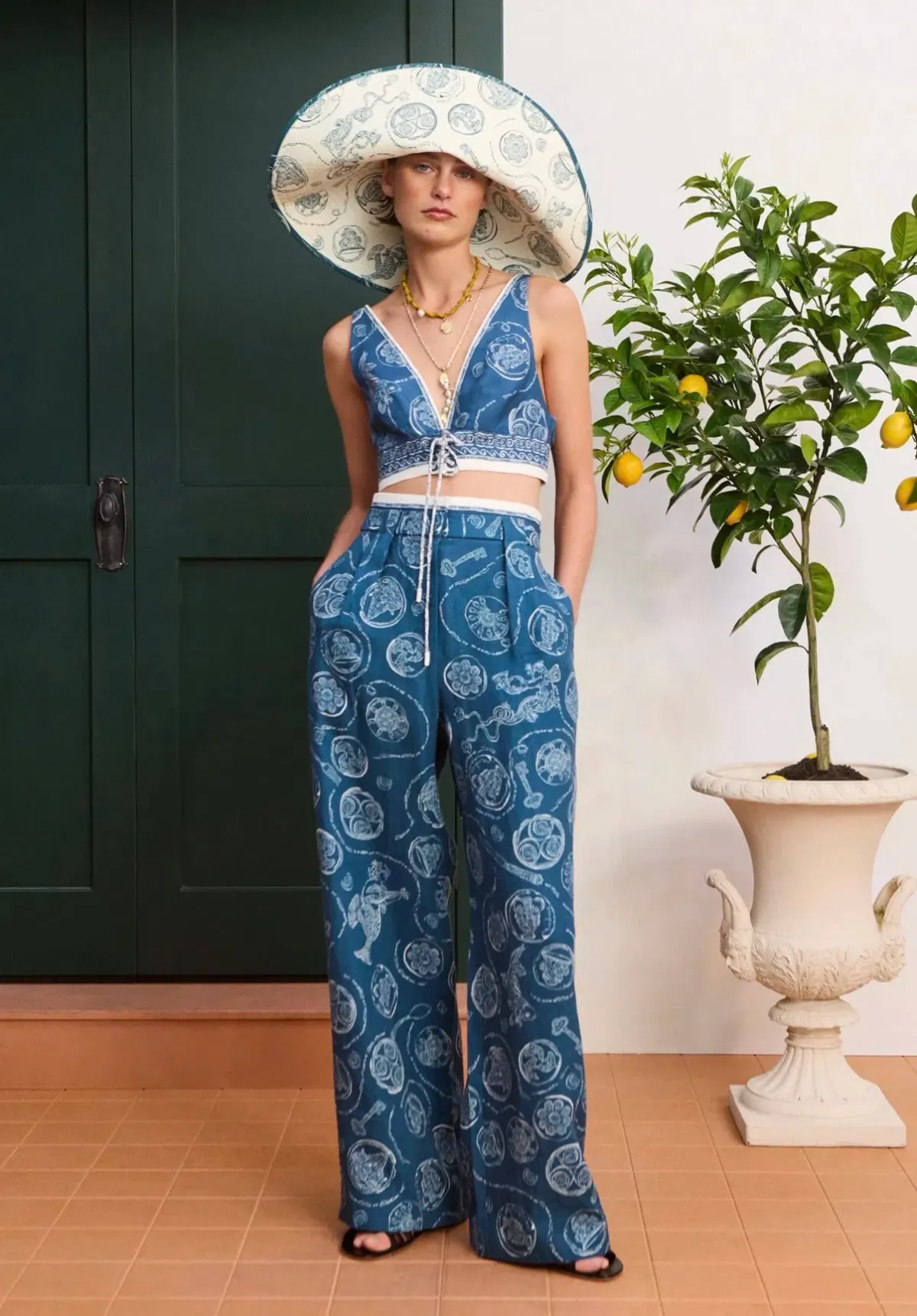 Alemais Lucky Lace Up Bralette and Pants - size 8/10 for rent on The Volte - main image