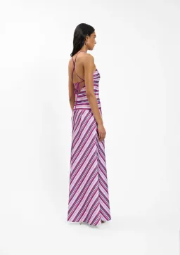 WITH HARPER LU - HALTER MAXI DRESS | VIOLET STRIPE | XL for rent on The Volte - image 3