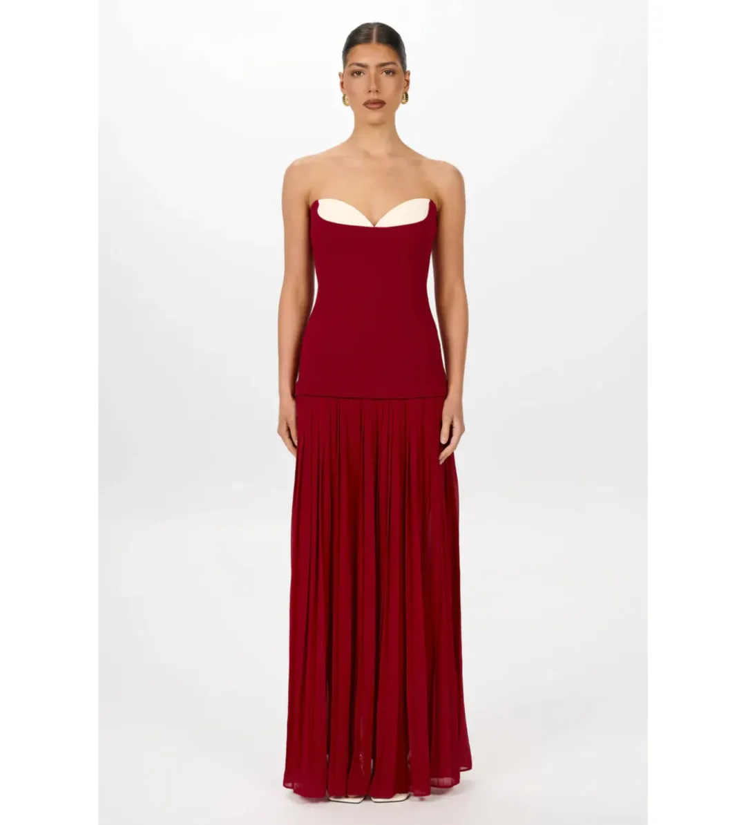 She is Olla Nicolette Dress in Raspberry Size M/AU10 for rent on The Volte - main image