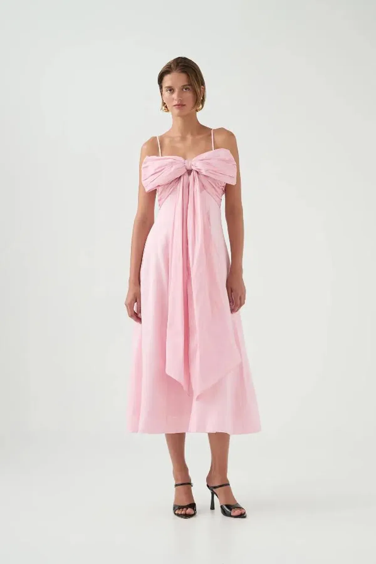 🩷New AJE Scarlett Bow Midi Dress - Size 14 - Cherry Blossom Pink🩷 for rent on The Volte - main image