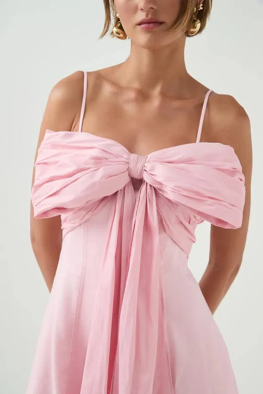 🩷New AJE Scarlett Bow Midi Dress - Size 14 - Cherry Blossom Pink🩷 for rent on The Volte - main image